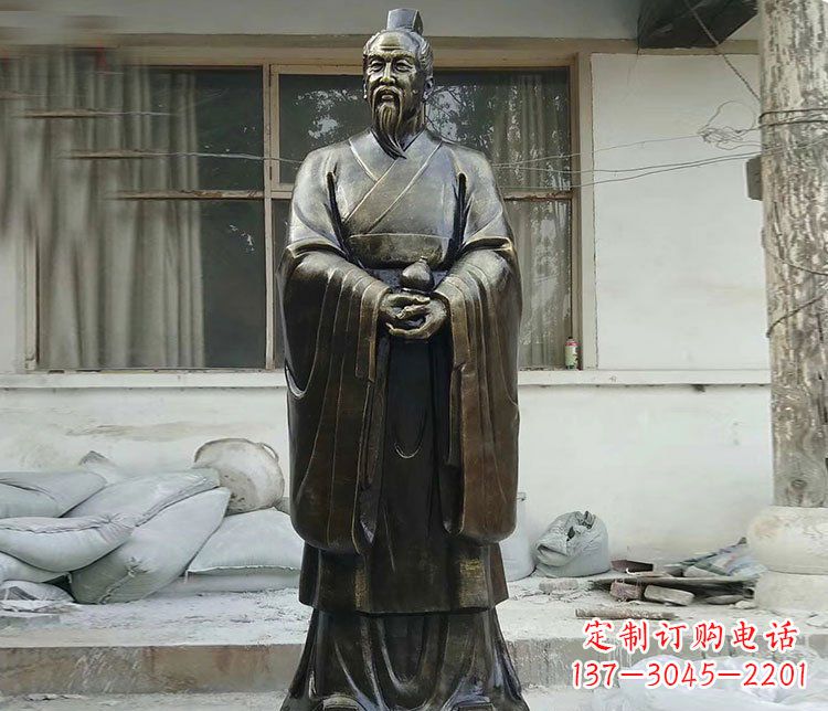 烟台广场铜雕扁鹊人物雕塑