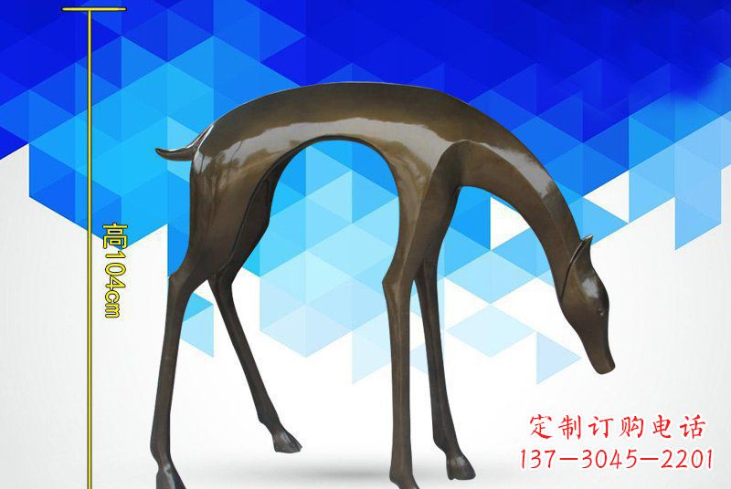 烟台铜镜面鹿雕塑,高端雕塑定制