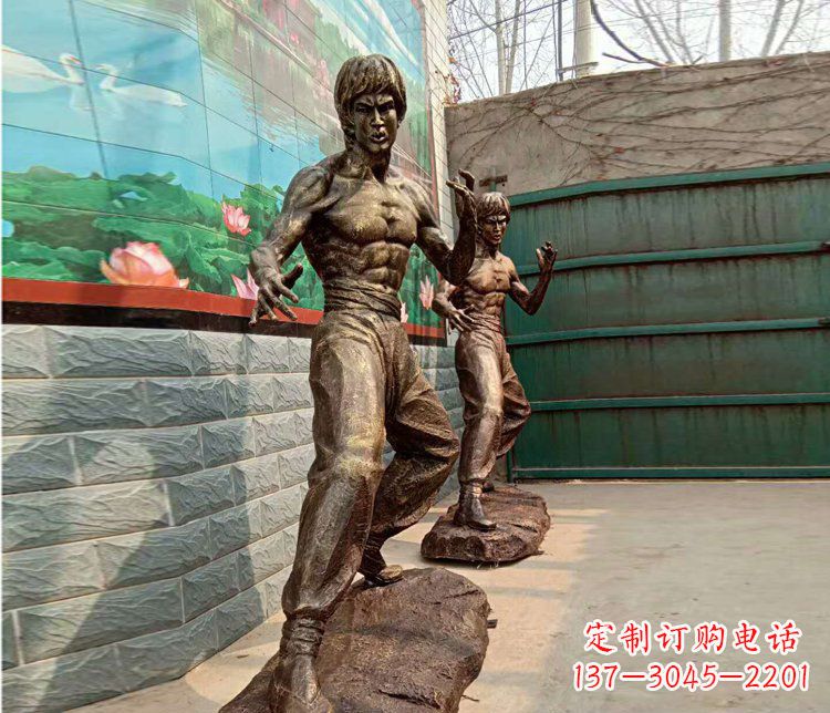 烟台专业定制李小龙铜雕小品