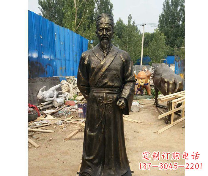 烟台领雕塑定制广场铜雕刘备人物雕塑