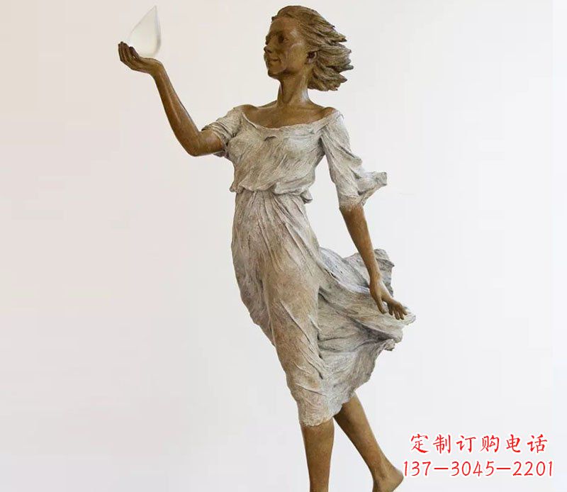烟台精美铜质西方美女雕塑