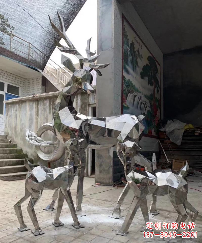 烟台精致鹿形不锈钢雕塑