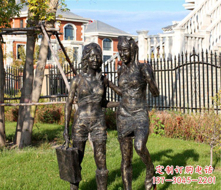 烟台精致温润的女孩铜雕