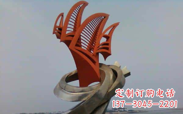 烟台定制不锈钢帆船雕塑