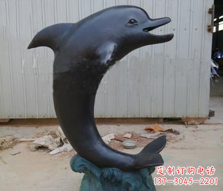 烟台一群海豚成就美丽的海洋动物喷泉铜雕塑