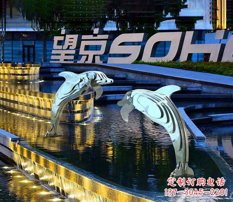烟台可爱海豚不锈钢雕塑