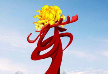 烟台中领雕塑：牡丹花开，把美景永久定格