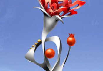 烟台精美不锈钢石榴花雕塑，震撼了审美的眼睛