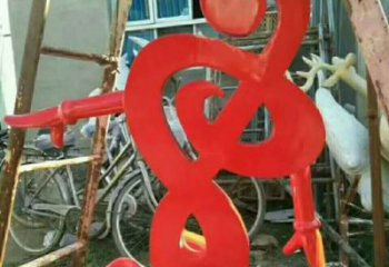 烟台中领雕塑-不锈钢音符抽象雕塑