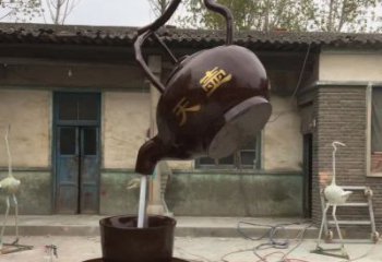 烟台茶壶精美铜雕，为您打造经典景观雕塑