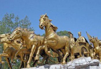 烟台中领雕塑：精美古典马车铜雕