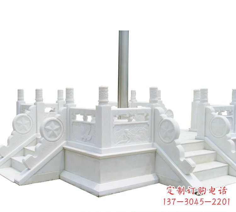 烟台精美的汉白玉升旗台雕塑