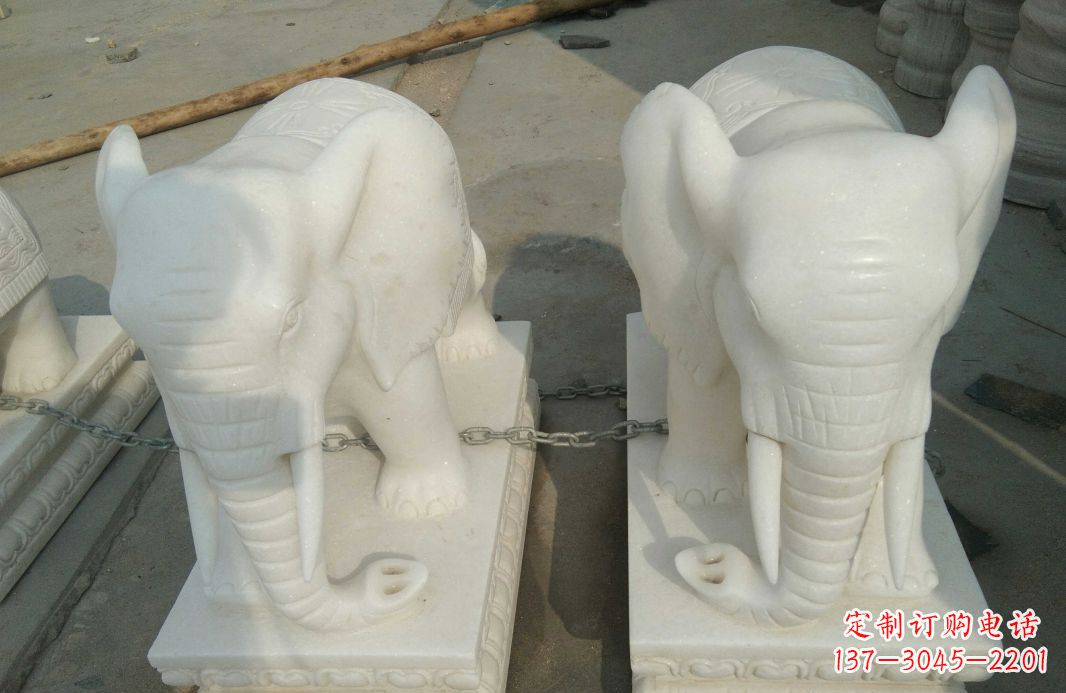 烟台汉白玉大象雕塑是中领雕塑定制厂家的精品作…