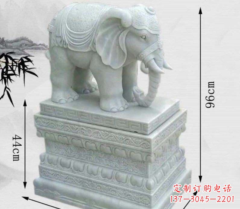 烟台汉白玉大象门口镇宅石雕