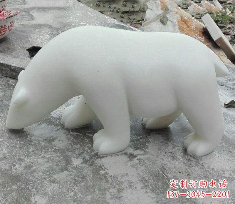 烟台汉白玉动物雕塑·北极熊