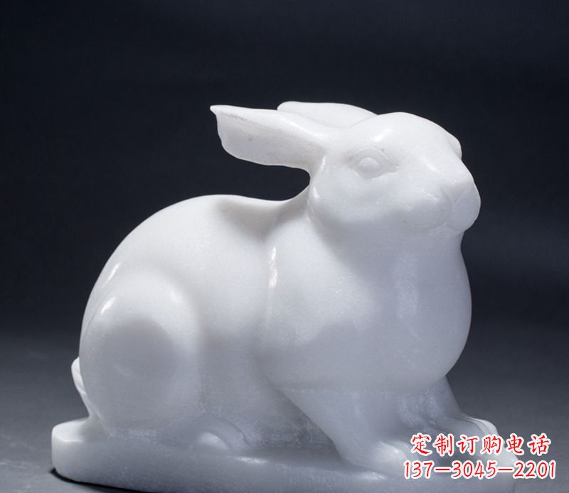 烟台汉白玉动物兔子雕塑