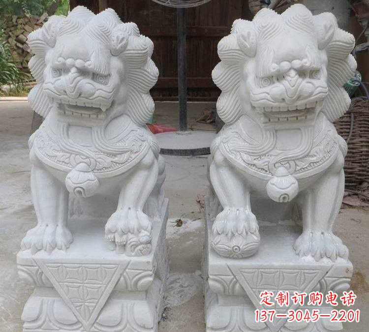 烟台汉白玉精美狮子雕塑