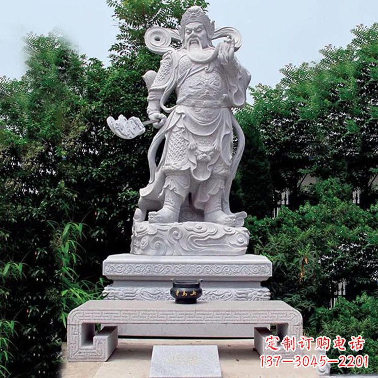 烟台汉白玉关公神像