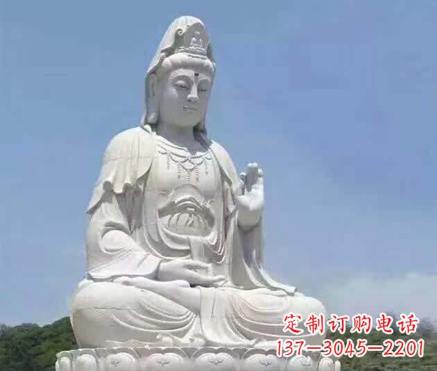 烟台精致汉白玉观音雕塑