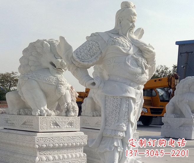 烟台汉白玉关公武财神石雕
