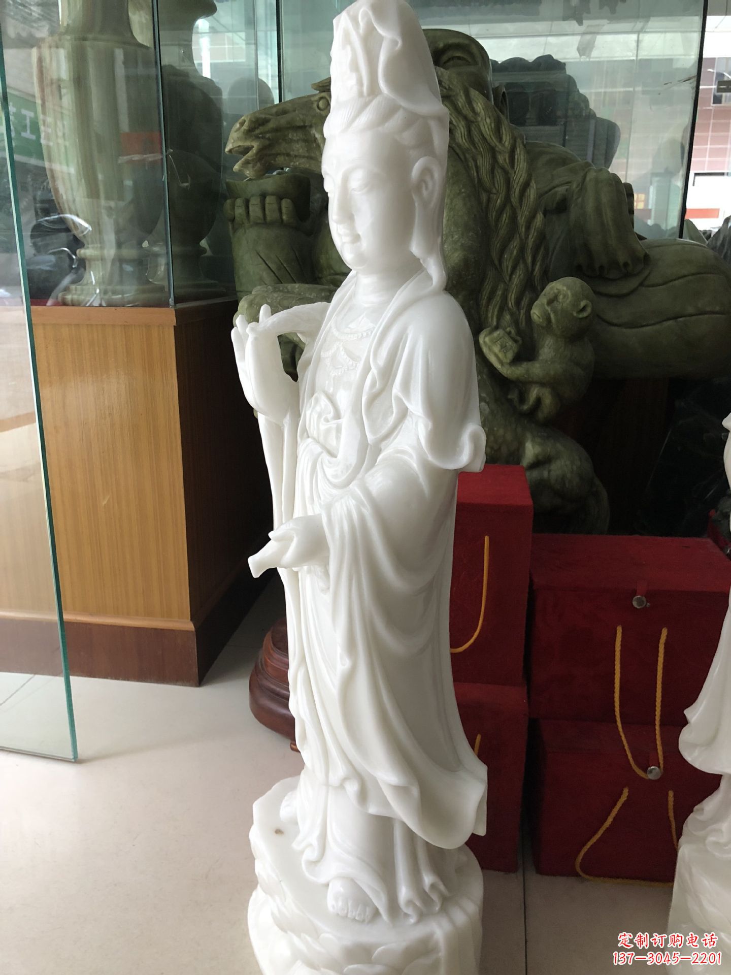 烟台精美汉白玉观音菩萨雕塑