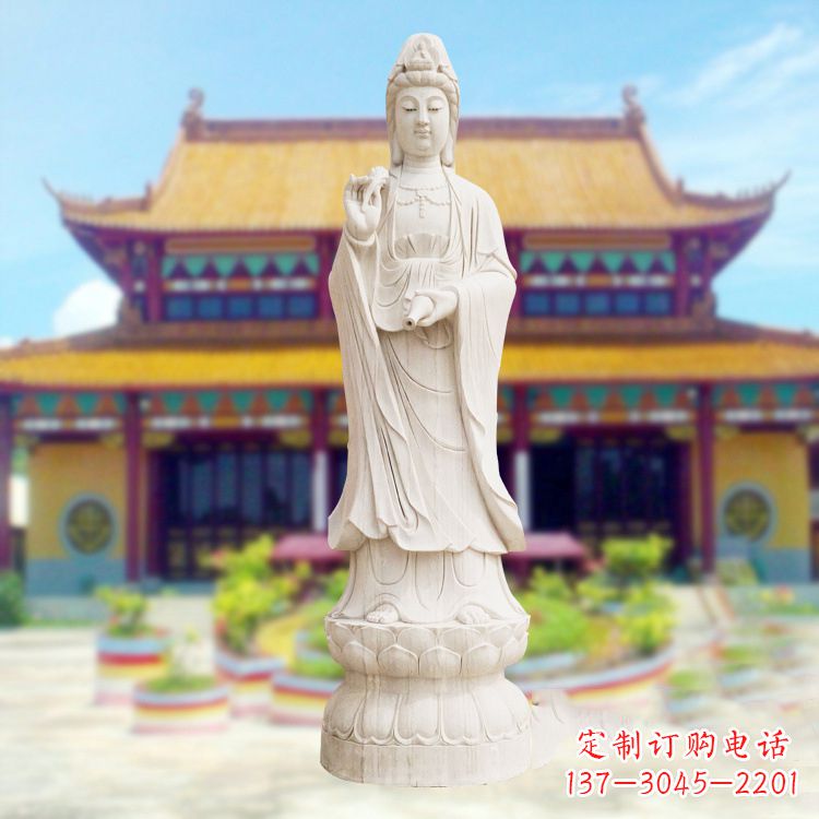 烟台精美观音石雕,给你灵动的祝福