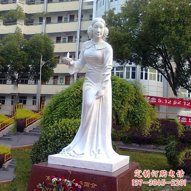 烟台汉白玉护理事业创始人南丁格尔石雕像