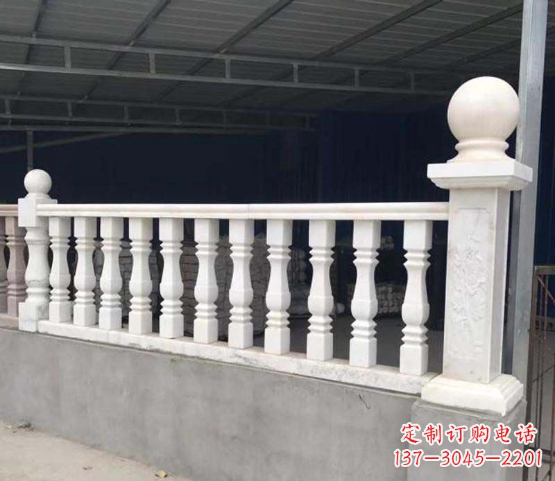 烟台中领雕塑,汉白玉栏杆景观雕塑定制