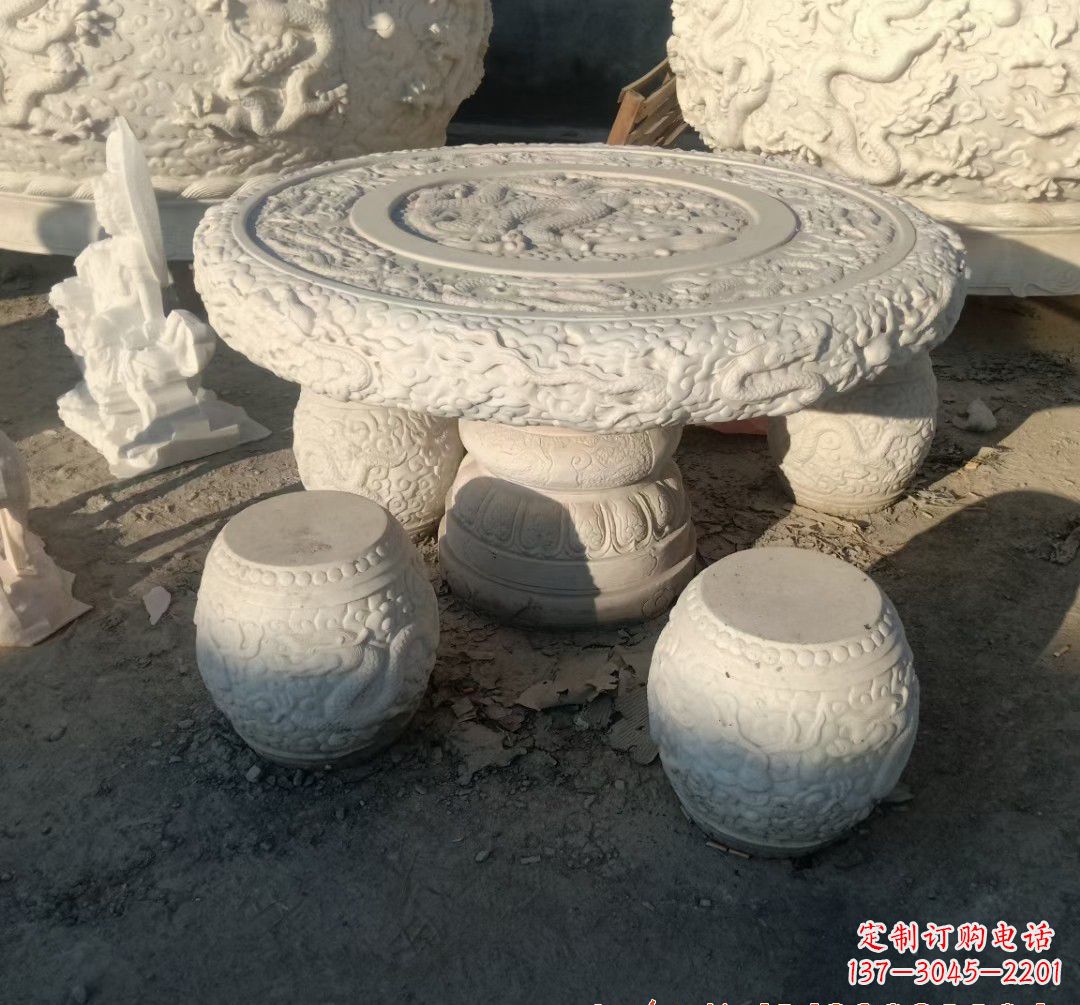 烟台中领雕塑推出的汉白玉魔力龙雕塑,以汉白玉…
