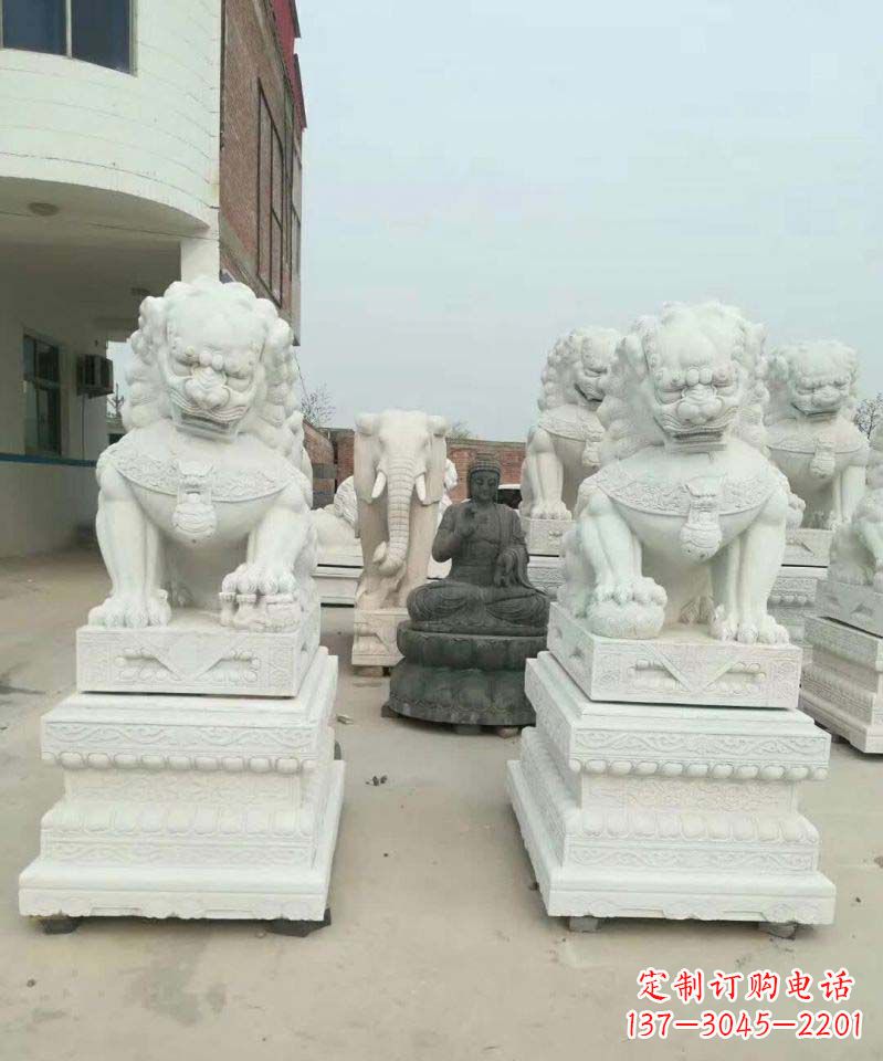 烟台精美狮子雕塑,复古典雅高贵