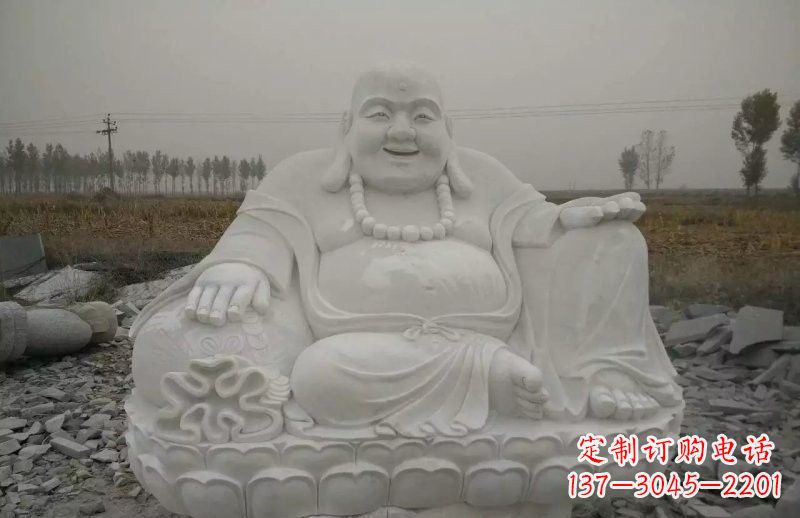 烟台质感非凡的汉白玉弥勒佛雕塑