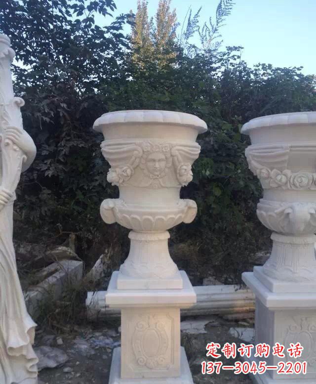 烟台汉白玉艺术雕塑花盆