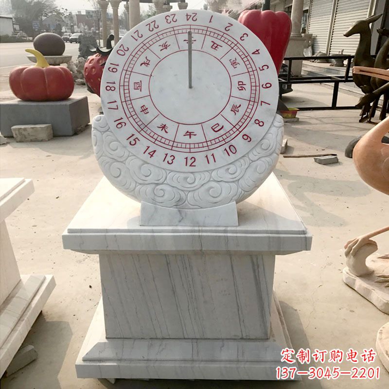 烟台精美汉白玉日晷石雕,给您带来精致的收藏价值