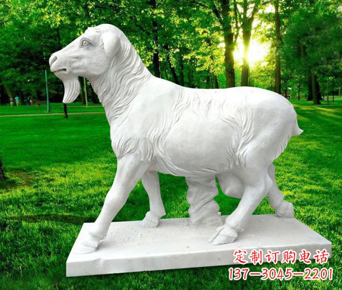 烟台中领雕塑:精美山羊石雕