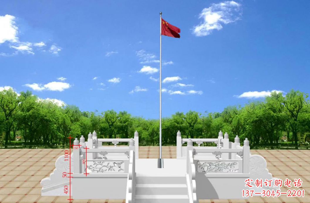烟台汉白玉升旗台雕塑12