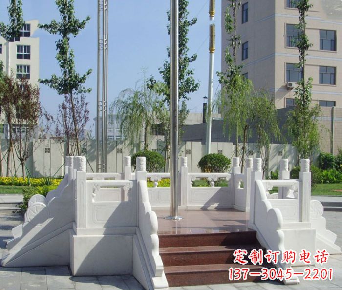 烟台汉白玉升旗台校园石雕 (2)