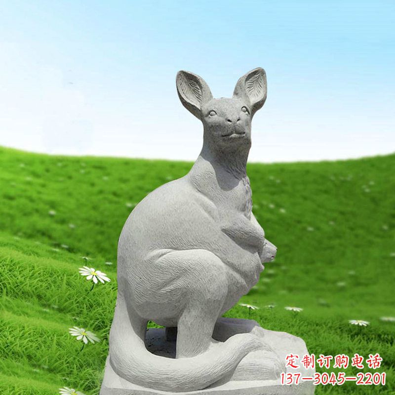 烟台汉白玉石雕袋鼠