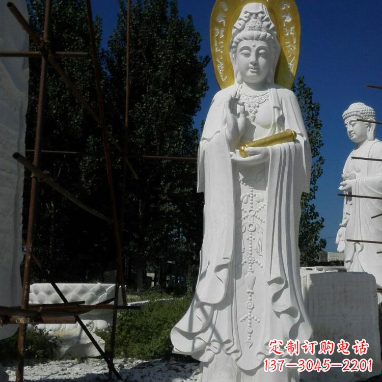 烟台汉白玉石雕佛像石头观音
