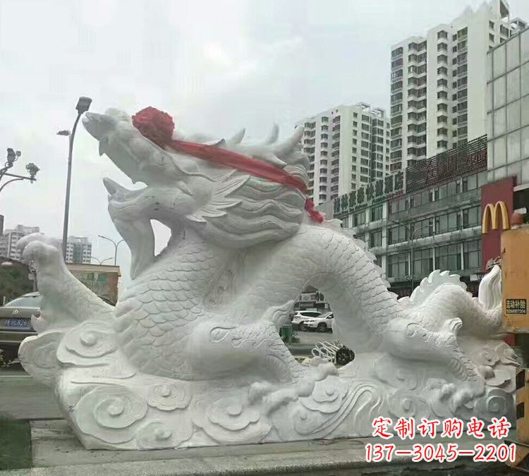 烟台汉白玉神龙雕塑,精致而又具有历史感