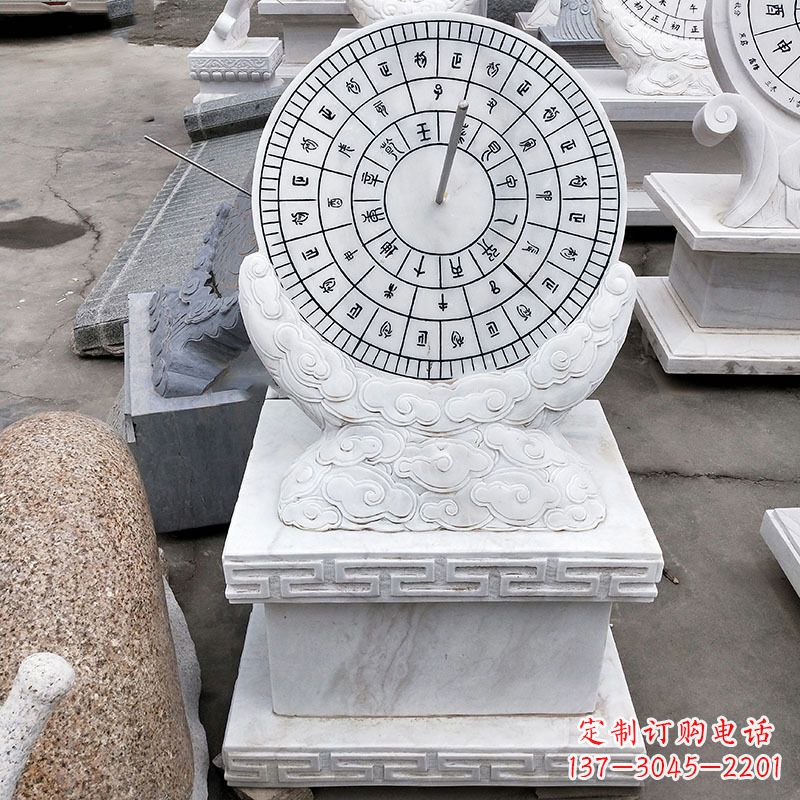 烟台汉白玉石日晷雕塑,专属的精美记忆