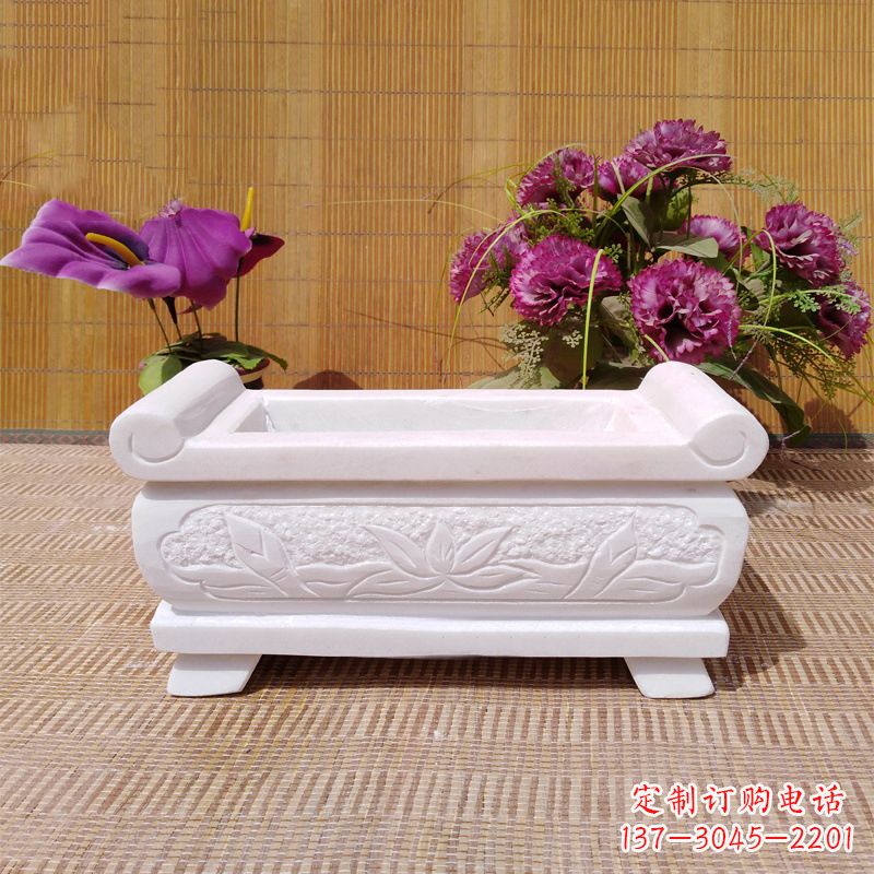 烟台汉白玉石特色香炉雕塑