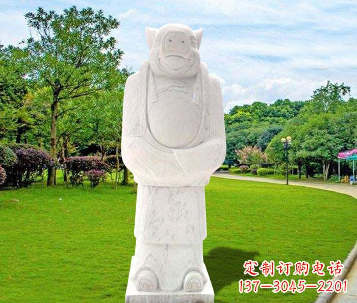 烟台汉白玉兽首人身十二生肖公园石雕