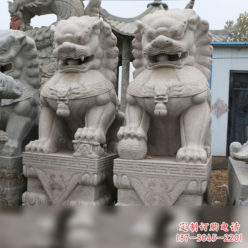 烟台精美雕刻,汉白玉天安门石狮子