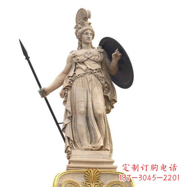 烟台艺术定制——汉白玉希腊女神雅典娜雕塑