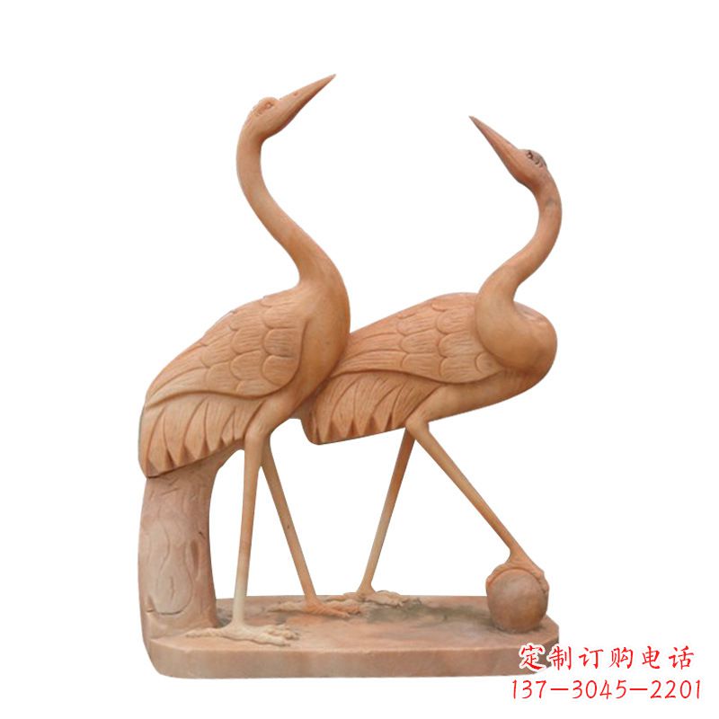 烟台汉白玉花仙鹤雕塑,是来自中领雕塑的一件精…