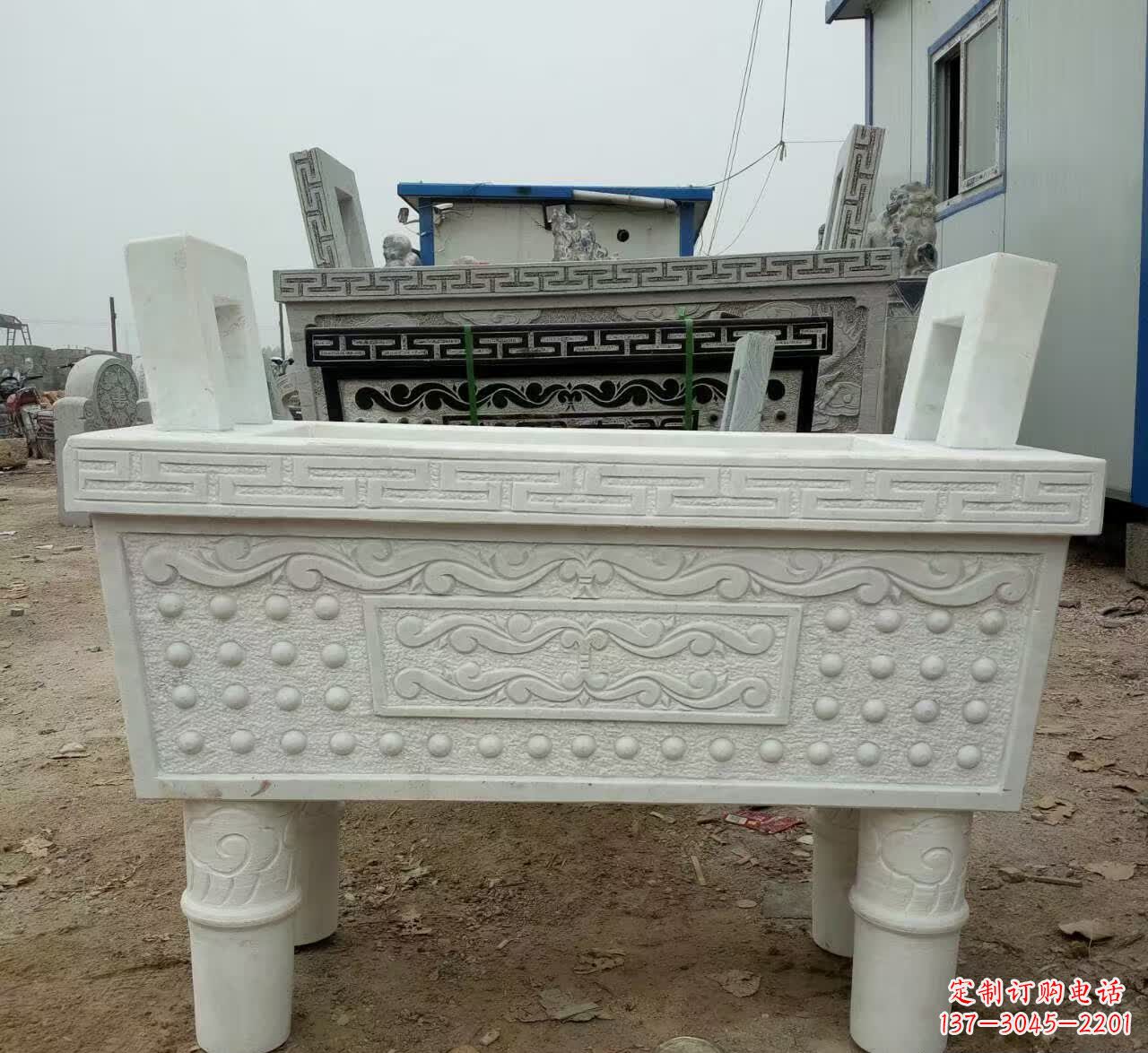 烟台汉白玉香炉石雕 (2)