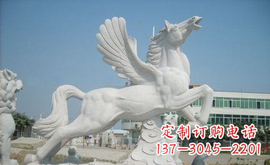 烟台汉白玉祥云飞马石雕