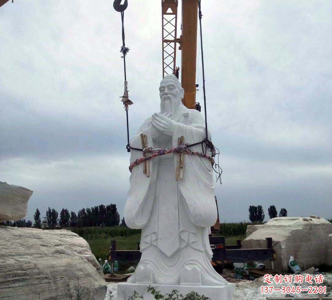 烟台汉白玉校园孔子雕塑