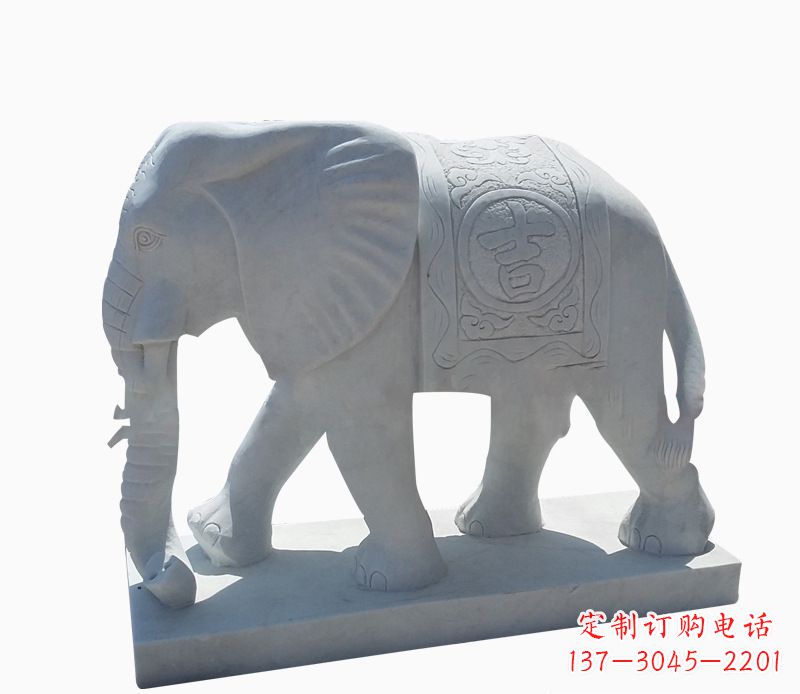 烟台汉白玉招财动物大象