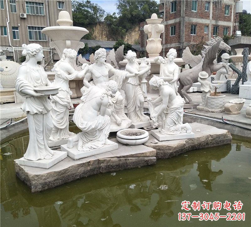烟台精美绝伦,众宁芙侍奉阿波罗雕塑